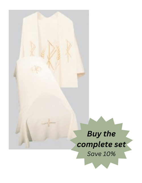 Resurrection Mass Set - Embroidered Chi Rho and Wheat Design
