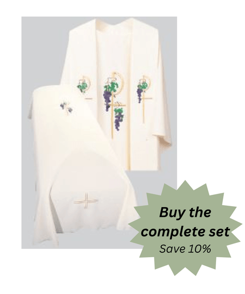 Resurrection Mass Set - Embroidered Grapes & Chi Rho Design