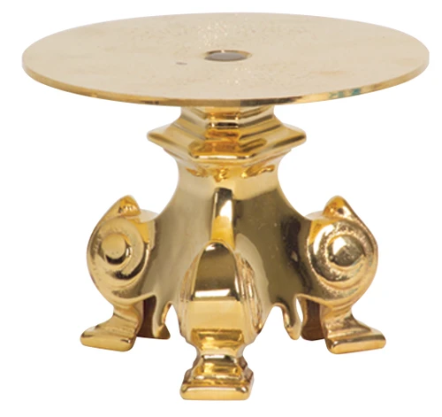 24K Gold-Plated Three-Footed Thabor with Scroll Design – 6"