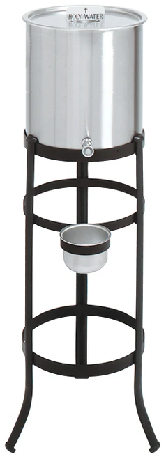 Holy Water Tank with Antique Black Stand – 5 or 6 Gallon Capacity
