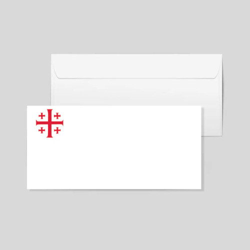 Blank Note Cards with Jerusalem Cross Design and Envelopes - Box of 25