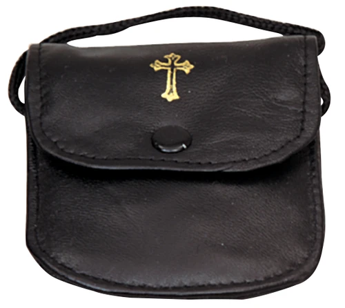 Genuine Leather Burse with Neck Cord – Holds 2" Pyx