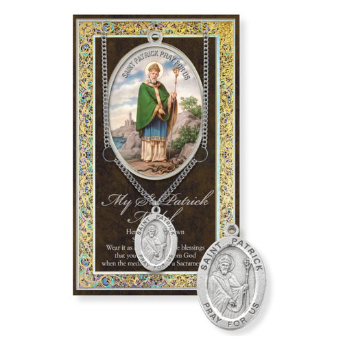 St. Patrick Prayer Card and Pewter  Medal 