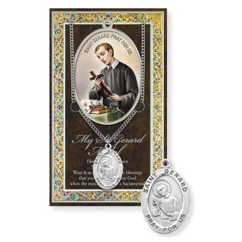St. Gerard Prayer Card and Pewter Medal