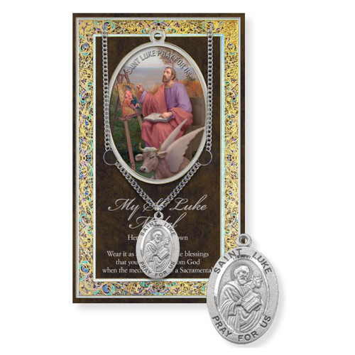 St. Luke Prayer Card and Pewter Medal