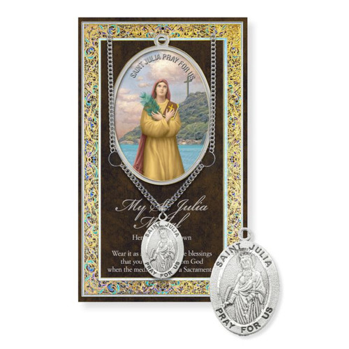 St. Julia Prayer Card and Pewter  Medal