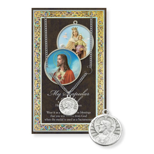 The Scapular Prayer Card and Pewter Medal 
