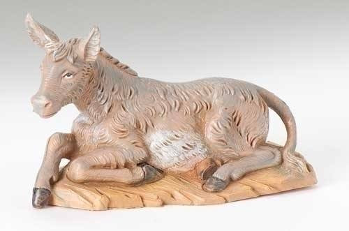 Fontanini Nativity Seated Donkey Figure, 5 inch 