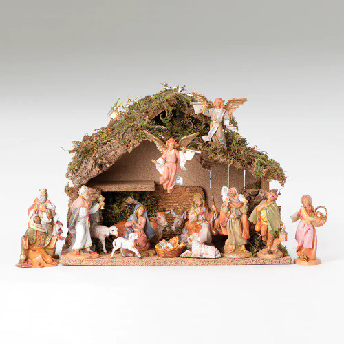 Fontanini 16-PC Nativity Set with Italian Stable - 5" Scale