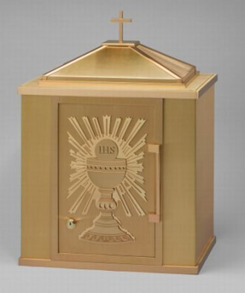 25” tall brass tabernacle with three door design options - St. Jude Shop