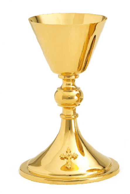 24K Gold Chalice & Scale Paten and Matching Ciborium 