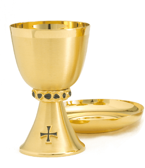 24K Gold Chalice & Bowl Paten and Matching Ciborium 