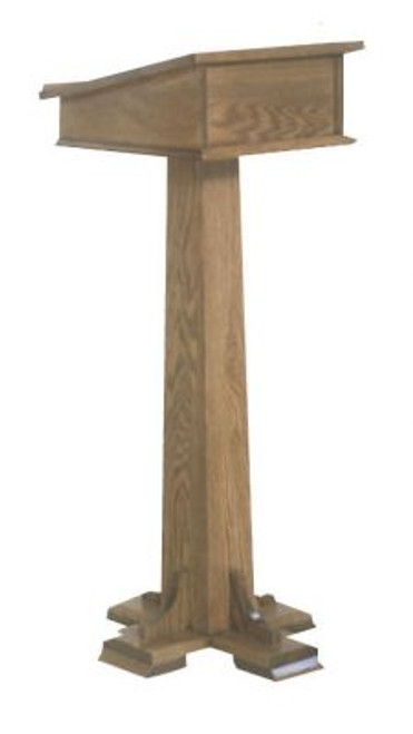 Comes in two sizes

Lectern with one shelf 

A.  Small Dimension Size:  43" height, 16" width, 16" depth

B.  Large Dimension Size: 45" height,  20" width, 16" depth