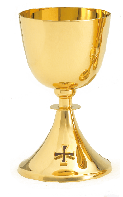 24K Gold High Polish Chalice & Scale Paten and Matching Ciborium 
