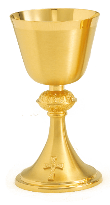24K Gold Celtic Braid Chalice & Paten and Matching Ciborium 