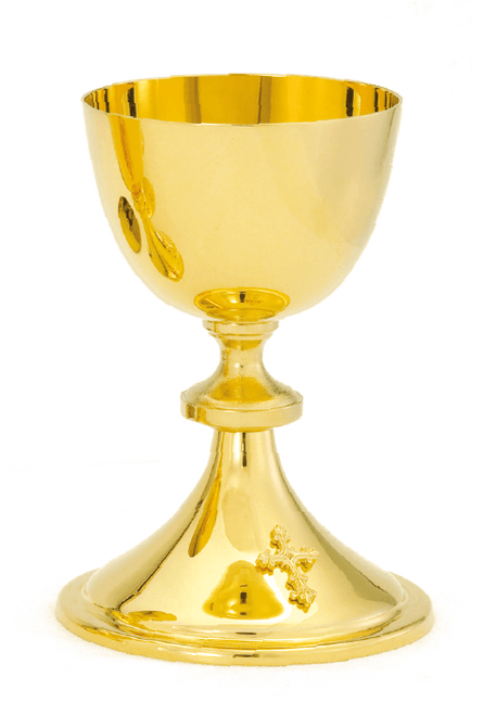 24K Gold Chalice & Scale Paten and Matching Ciborium - High Polish Finish