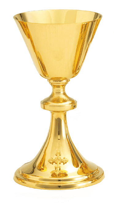 24K Gold High Polish Chalice & Scale Paten and Matching Ciborium 