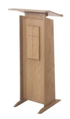 Adjustable Wooden Church Lectern with Shelf – 42" to 48" Height