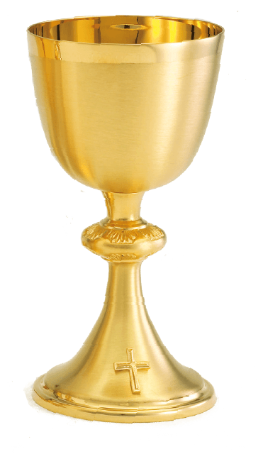 24K Gold-Plated Chalice & Paten and Matching Ciborium 