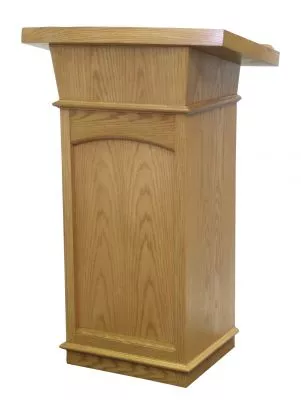 Wooden Church Lectern with Two Interior Shelves – 46"