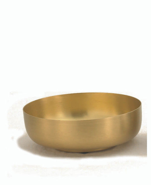 Open Ciborium measures 6 1/8"W is 2 1/8"H. Bowl is available in Silver-Gold-Line or 24K gold plate all satin finish. Bowl hold 300 host based on 1 3/8 host.

