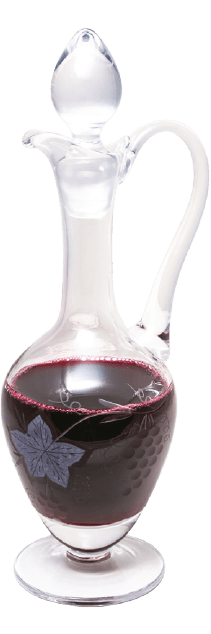 Crystal Glass Flagon with Grape and Leaf Design - 30 Ounces 