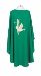 Swiss Schiffli Embroidered Cross & Dove Chasuble with Stole