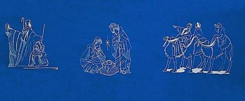 Nativity with Three King Embroidered Washable Fitted Altar Cloth – Rayon & Polyester