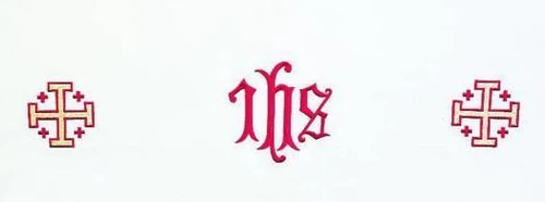 IHS & Jerusalem Cross Embroidered Washable Fitted Altar Cloth