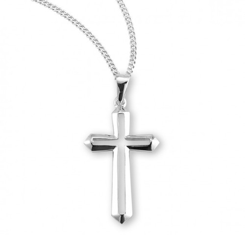 Sterling Silver Cut-Out Cross Pendant - 18" Chain