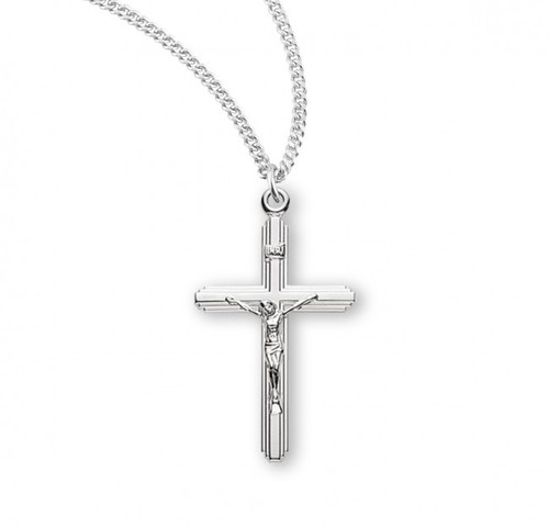 Sterling Silver or Gold-over Sterling Silver Classic Crucifix Pendant - 18" Chain