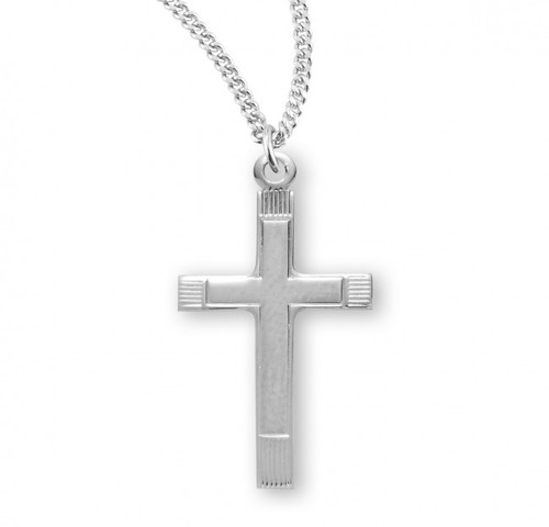 Sterling Silver or Gold-over Sterling Silver Fancy Cross Pendant - 18" Chain