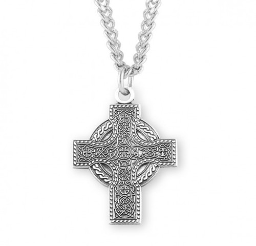 Sterling Silver Iona Celtic Cross - 24" Chain