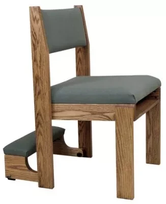 Stacking Church Chair with Curved Back & Book Rack – Optional Folding Kneeler