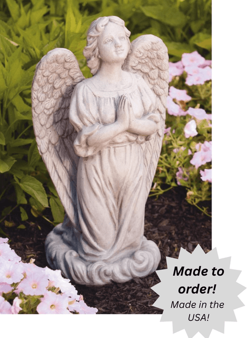 Guardian Angel Outdoor Cement Garden Statue - 20"