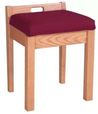 Wooden Sanctuary Stool with Fixed Cushion & Carry Handle – 20"