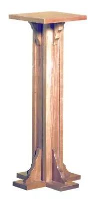 Wooden Church Flower Stand with Pedestal Base - 36"