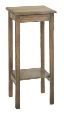 Wooden Church Pedestal Table with Lower Shelf – 36"