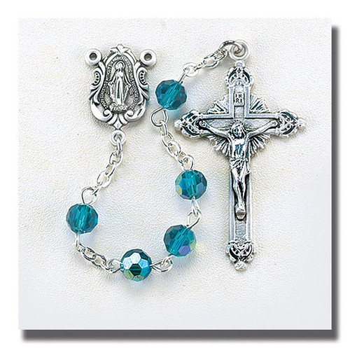 Rosary, Tin Cut Crystal Beads 1406