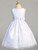 Communion Dress - Embroidered Organza with Satin Ribbon Trim 
