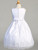 Communion Dress - Embroidered Organza with Satin Ribbon Trim 