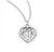 Sterling Silver or Gold-over Sterling Silver Floral Heart-Shaped Miraculous Medal - 18" Chain