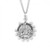 Sterling Silver Round Our Lady of the Rosary Pendant - 24" Chain
