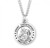 Sterling Silver Round Saint Christopher Medal - 24" Chain