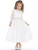 Communion Dress - Lace with Silver Cord Floral Trim