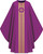 This Gothic chasuble features a gold patterned vertical orphrey on both the front and back. It comes in Purple, Green Red and Ecru. It is made from Elias fabric and is part of the Assisi series. Elias fabric is 100% polyester and is lightweight and durable.  The Gothic Chasuble measure 53"L x 63"W;. The chasuble has a plain collar and does come with an inside stole. Please supply your Intitution’s Federal ID # as to avoid an import tax. Please allow 3-4 weeks for delivery if item is not in stock as it is shipped from overseas. 
