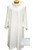 Euro-Style Altar Server Alb. Pure White, 100% Easy Care Polyester-Linen Weave Monks Cloth, No wrinkle, pure white. Lined and interlined stand-up collar with capuche