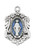 Sterling Silver Blue Enamel Miraculous Medal with Scalloped Detailing - 18" Chain