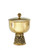 ﻿Ciborium with Apostle Relief Base B-2401G, Gold Plate, 225 host capacity, based on 1 3/8" hosts. Hammered Finish