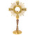 Gold plated monstrance with the cross